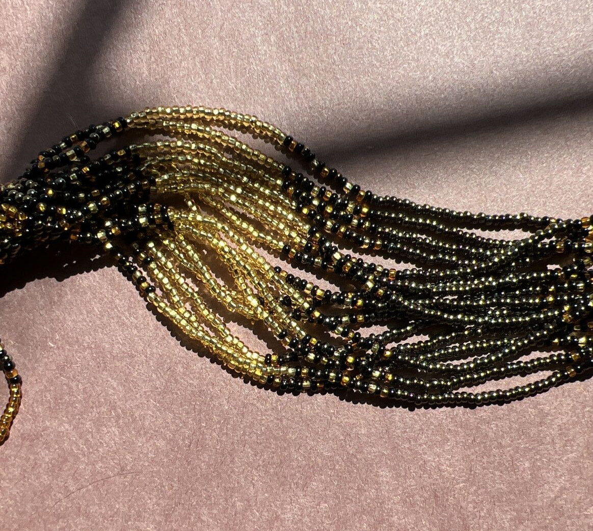 Multi Strand Metallic Seed Bead Statement Necklac… - image 7