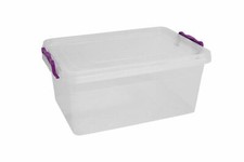 Clear Storage Box Plastic Clip Lid Locking Kitchen Office Home Food Container