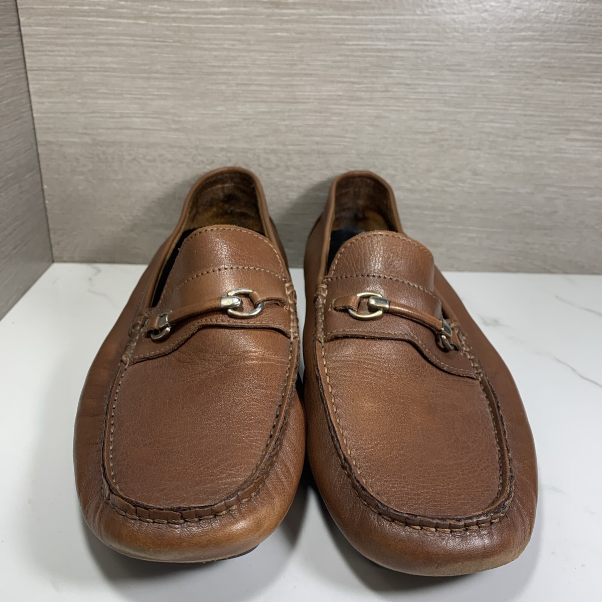 Bruno Magli Horsebit Driving Loafers Perforated Brown Leather Slip On Men’s 11.5 Bruno Magli Horsebit Loafers Brown Leather Slip On Dress  main image 3