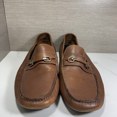 Bruno Magli Horsebit Loafers Brown Leather Slip On Dress  display picture 2