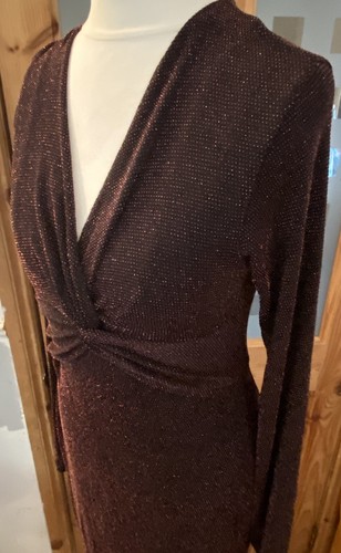 Ladies size 12 black and bronze sparkly evening dress maternity new look - Picture 9 of 10