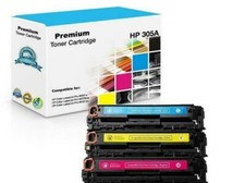 Set 3 New CE411A CE412A CE413A Toner Cartridges Compatible HP 305A
