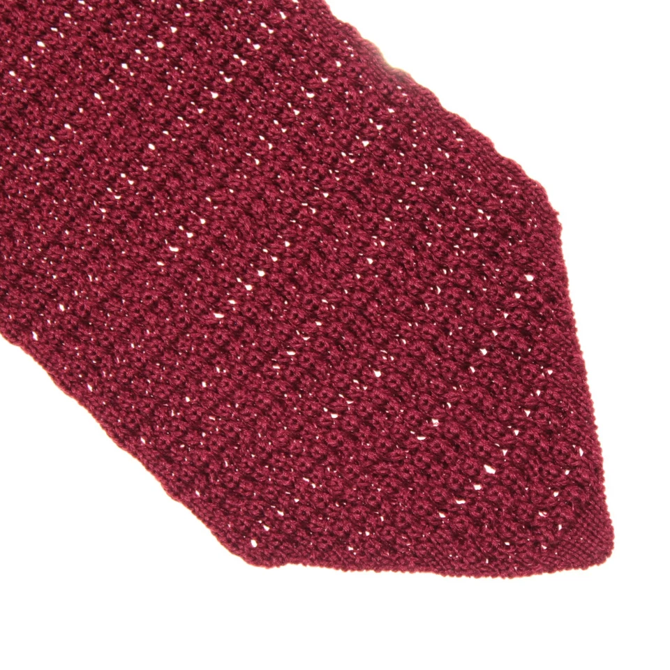 Corbata Italo Ferretti Tejida Nueva con Etiquetas en Rojo Sólido 100% Seda Hecha en Italia Foto 2 de 4