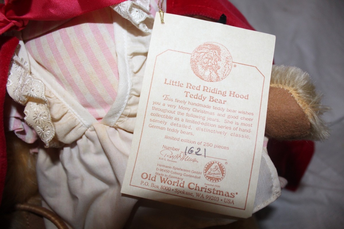 Old World Christmas Hermann Little Red Riding Hood Bear Limited 