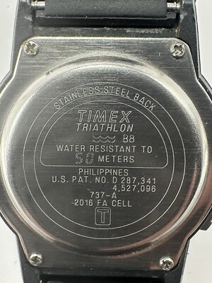 Timex 737-A Watch New Battery Indiglo 8 Lap Triathlon 36MM 