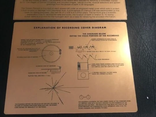 NASA VOYAGER GOLDEN Record + Pioneer plaque with explanation plaques - Image 4 of 4