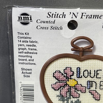 mai ♡ Counted Cross Stitch Kit 2722 Loves Me Stitch N Frame NMI NOS