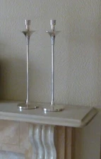 A Pair of "Elegance" Sterling Silver Candlesticks, London, by W I Broadway