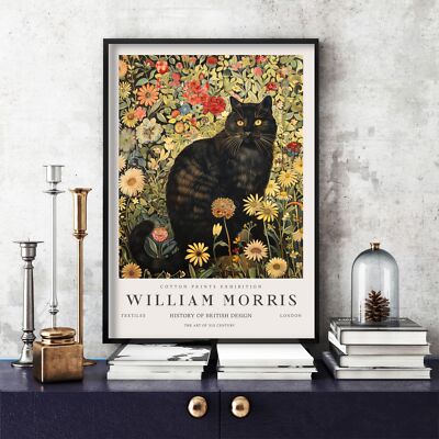 William Morris Druck, William Morris Ausstellung Poster Katze (77c)