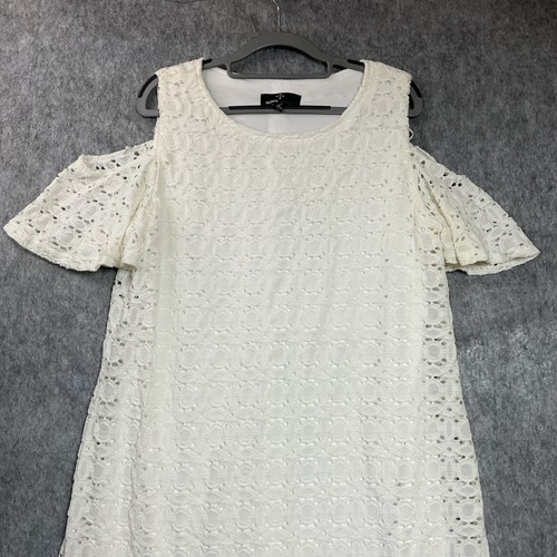Ronni Nicole Dress Womens Extra Large Cream Crochet Lace Capsule Coastal Boho - Picture 3 of 11