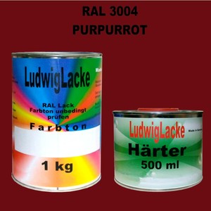 RAL 3004 Purpurrot 1,5 kg SET Matt Lack & Härter ...