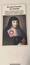 St. Jane Frances de Chantel 3rd Class Relic Card