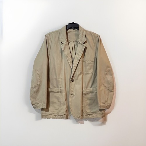 Duluth Trading Heavy Canvas Utility Blazer Mens Large Khaki Chore Barn Vintage