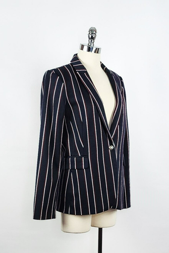 Tommy Hilfiger Classic Striped Single Breasted Blazer Woman's Size 14 - Picture 3 of 7