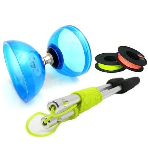 Quartz Triple Bearing Diabolo with Metal Sticks and 10m Extra String - 5 Colours - Picture 2 of 6