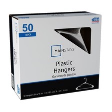 White Plastic Clothes Hangers Lightweight Durable 50 Pack Bulk Non-Slip