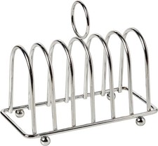 Toast Rack Stainless Steel Organiser Chrome 6 Slice Bread Holder Stand UK