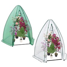 Portable Mini Greenhouse Metal Frame Outdoor Gardening House 54.33x54.33x70.87in