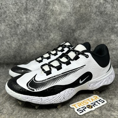 Nike Alpha Huarache Elite 4 Baseball Cleats Mens 9 Black White Metal FD2745-110