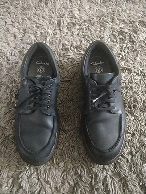 Clarks Boys Lorcam Edge YOxford Flat School Shoes Size 7 1/2 F - Image 1 of 4