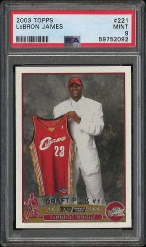 2003 Topps #221  LeBron James RC Rookie Card PSA 9 MINT Cavaliers, Lakers, NBA