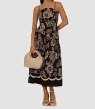 Adrianna by Adrianna Papell Womens Black Square-Print Floral-Print Dress Size 10