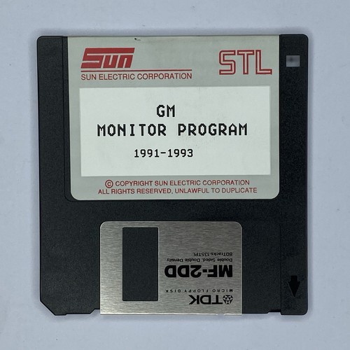 Vintage Sun STL GM Monitor Program 1991-1993 Floppy Disk Automotive Rare