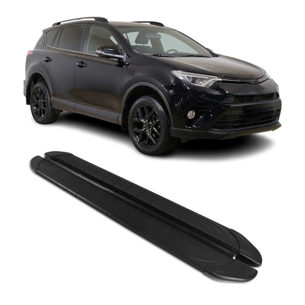 Seitenschweller Trittbretter FüR Toyota RAV4 Hybrid 2019-2025 Schwarz 2 Tlg-image