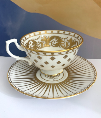 The Royal Collection Teacup & Saucer Set Buckingham Palace White