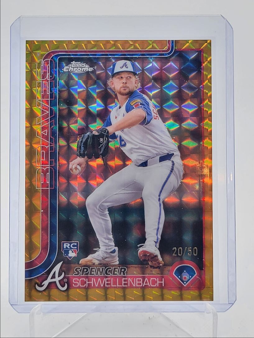 SPENCER SCHWELLENBACH 2025 TOPPS CHROME ROOKIE GOLD GEOMETRIC RC /50 Q1940