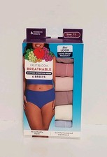 Fruit Of The Looms Briefs Panties Size 7 Large Breathable Mesh Multicolor 6Pk