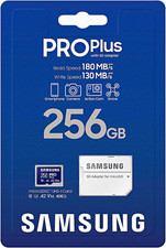 Samsung PRO Plus 256GB micro SD SDXC UHS-I U3 A2 V30 C10 Memory Card w/ Adapter