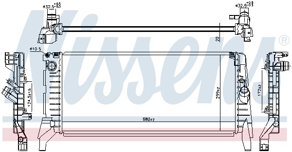 Nissens Kühler, Motorkühlung Größe 22.0 606391 - Bild 6