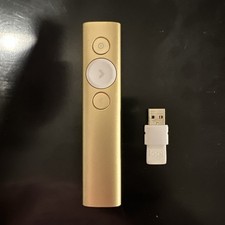 Logitech Spotlight Remote R-R0011 GOLD - For Parts / Battery Issue w/ USB Dongle