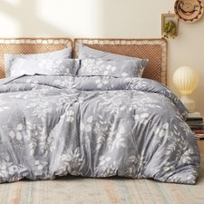 Queen Comforter Set 7 Pieces Floral Grey Bed in a Bag Bedsure Soft Bedding Sets
