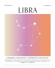 Libra Zodiac Constellation Wall Art Poster - Elegant Decor Home Decor