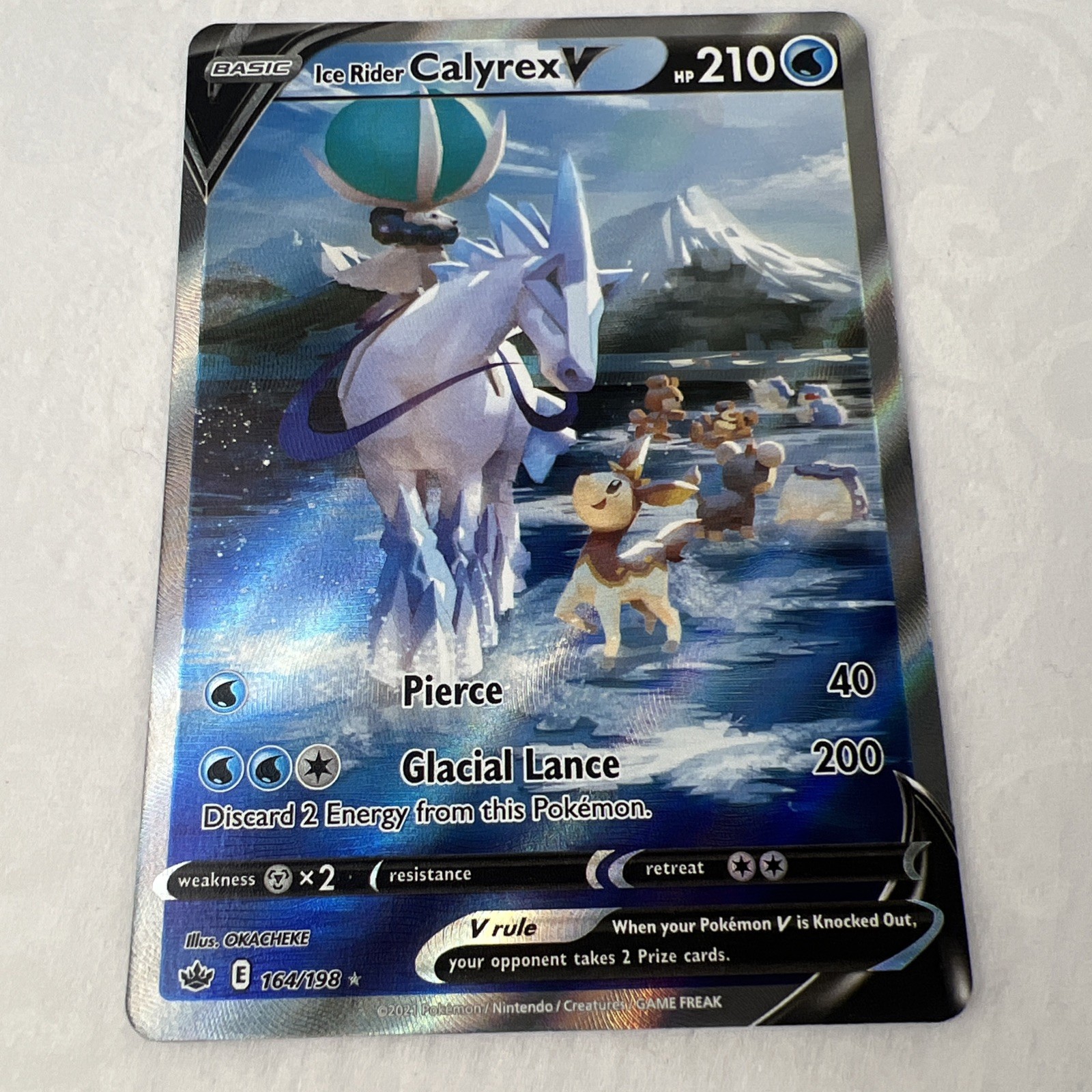 Ice Rider Calyrex V 164/198 SWSH06: Chilling Reign - Pokemon Card - NM