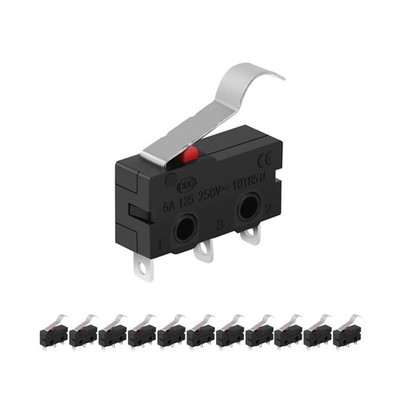 Micro Limit Switch, 12Pcs AC 125V 5A 3 Pin Tact Micro Switch with Lever for M...