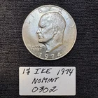 1974 P Eisenhower Dollar Coin Bicentennial - Circulated - FREE SHIPPING!!