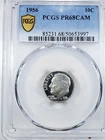 1956 Proof Roosevelt Dime 10C, PCGS PR68CAM CAMEO True View Gold Shield