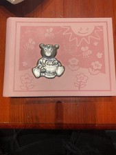 Album Foto Neonati- Rosa Con Orso In Argento- Certificato Garanzia