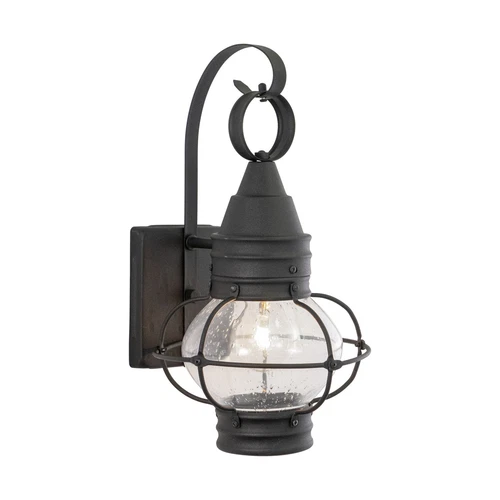 Vaxcel Chatham 1 Light Black Coastal Outdoor Wall Lantern Clear Glass - Picture 1 of 9