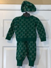 GUCCI TODDLER SWEATER PANTS AND CAP BABY SIZE 9-12 MONTHS MADE IN ITALY