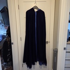 Heavy Quality Satin Lined Velvet Hooded Reversable Wizard Cape Cloak Rich Purple