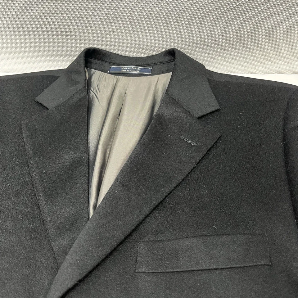 Arnold Brant Loro Piana 100% Cashmere Solid Black Three Button Blazer 40L READ - Image 2 of 4