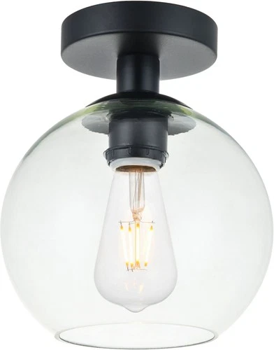 Elegant Lighting LD2204 Baxter 8"W Semi-flush Globe Ceiling - Black - Picture 1 of 12