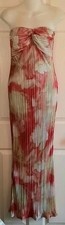 Shein Womens Strapless Pink Pleated Stretch Maxi Dress Size Small (4)