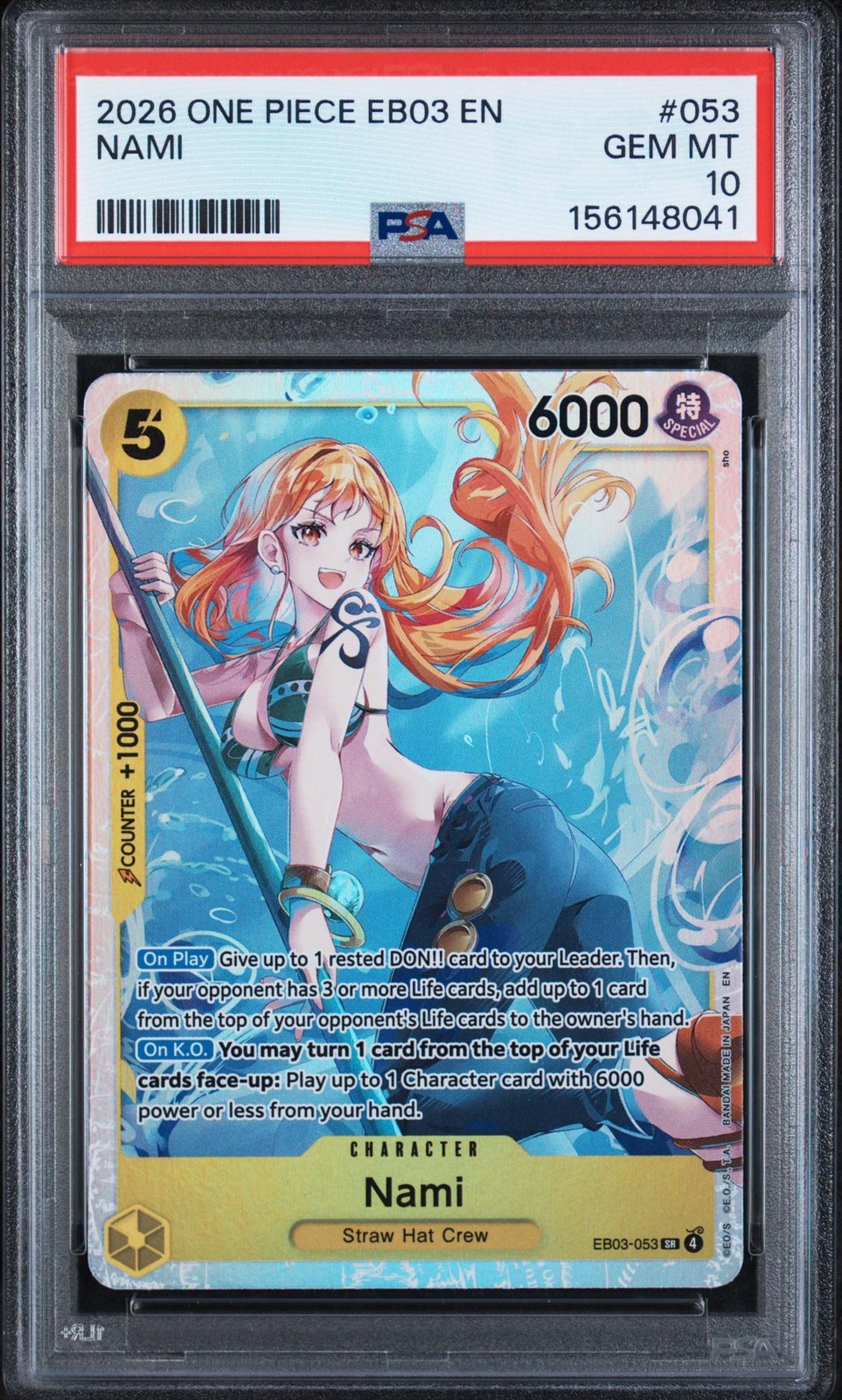 2026 One Piece Heroines Super Rare Nami #EB03053 PSA 10