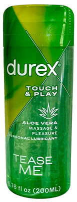 Durex TEASE ME Touch &Play Aloe Vera Massage &Pleasure Personal Lubricant 6.76oz