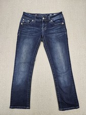 Miss Me Jeans Size 26 Fits 29x26.5 Signature Crop Embellished Wing Pockets